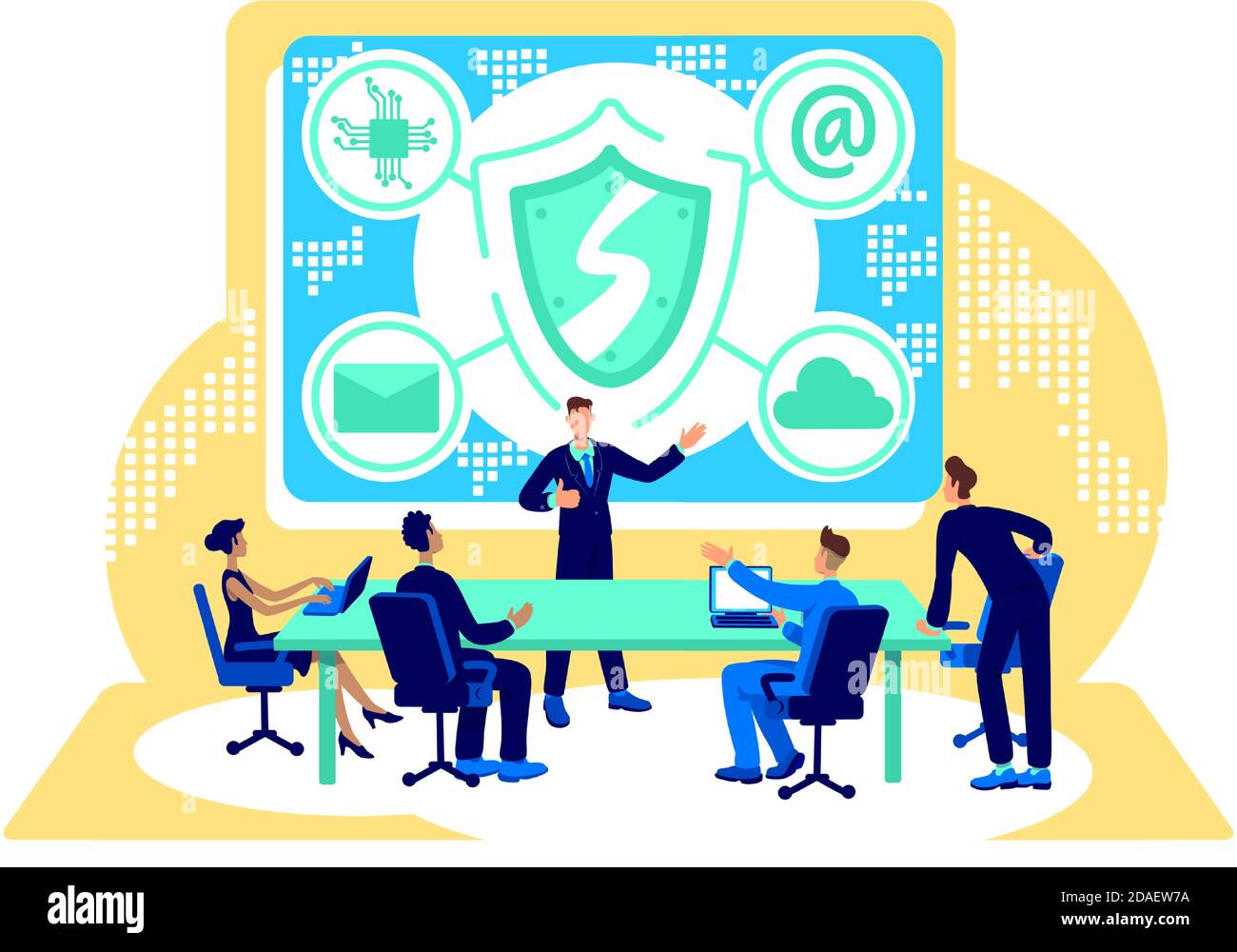 Cyber security flat concept vector illustration flat concept vector illustration Stock Vector