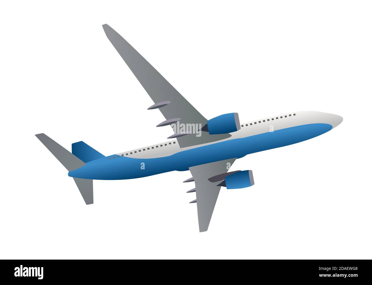 Airliner Icon. Side view from the bottom. Illustration. Stock Photo