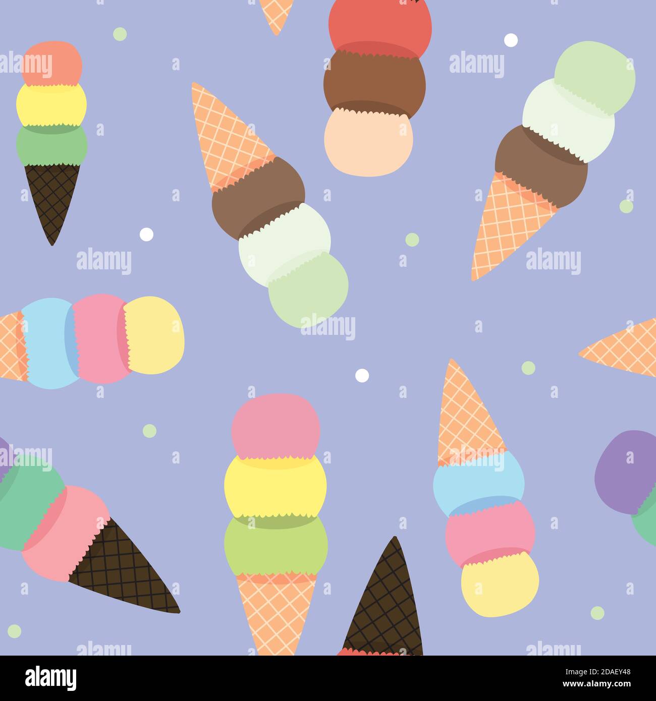 Ice Cream Seamless Pattern Background. Illustration Stock Photo - Alamy