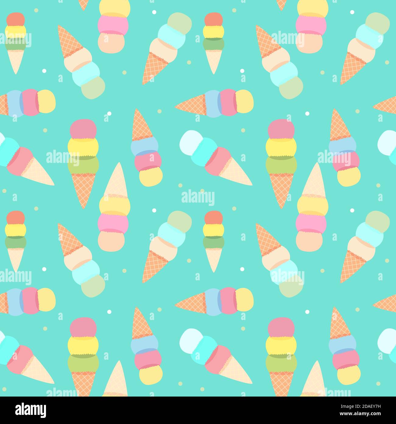Ice Cream Seamless Pattern Background. Illustration Stock Photo - Alamy