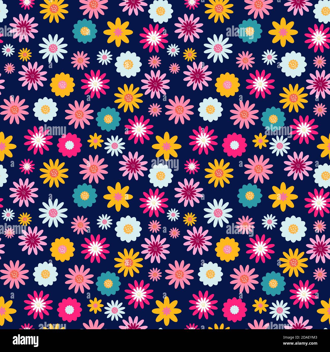Seamless Pattern Background with Flowers. Illustration Stock Photo - Alamy