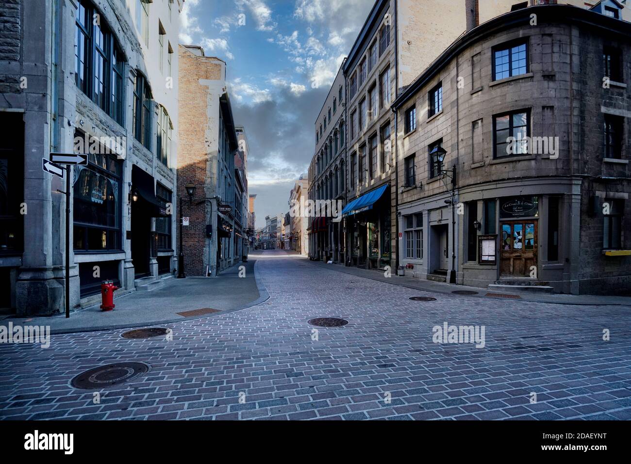 Montreal,Quebec,Canada,June 8, 2020.Empty St-Paul street in Old Montreal.Credit:Mario Beauregard/Alamy News Stock Photo