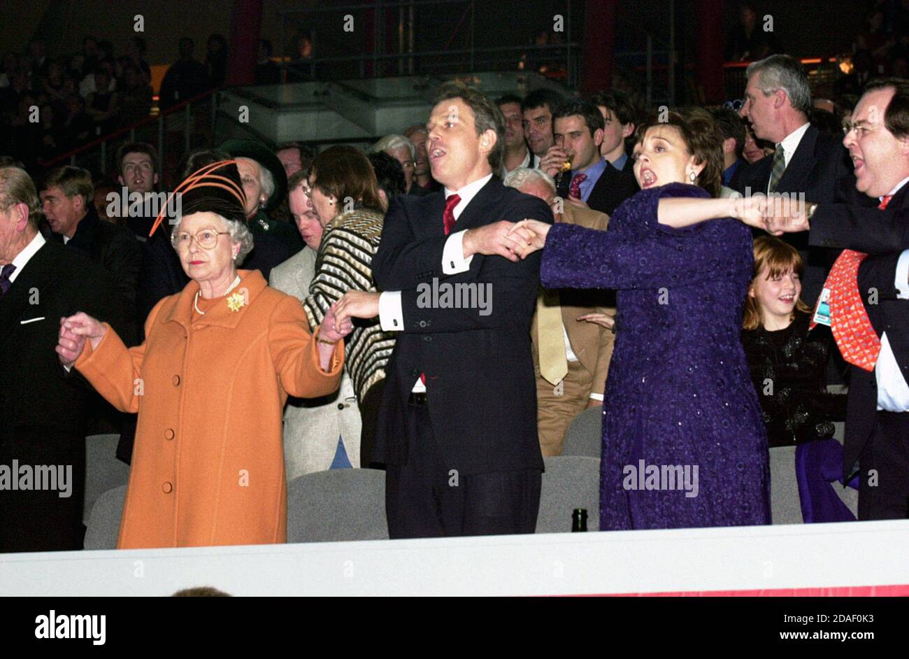 File photo of Queen Elizabeth II, the then Prime Minister Tony Blair