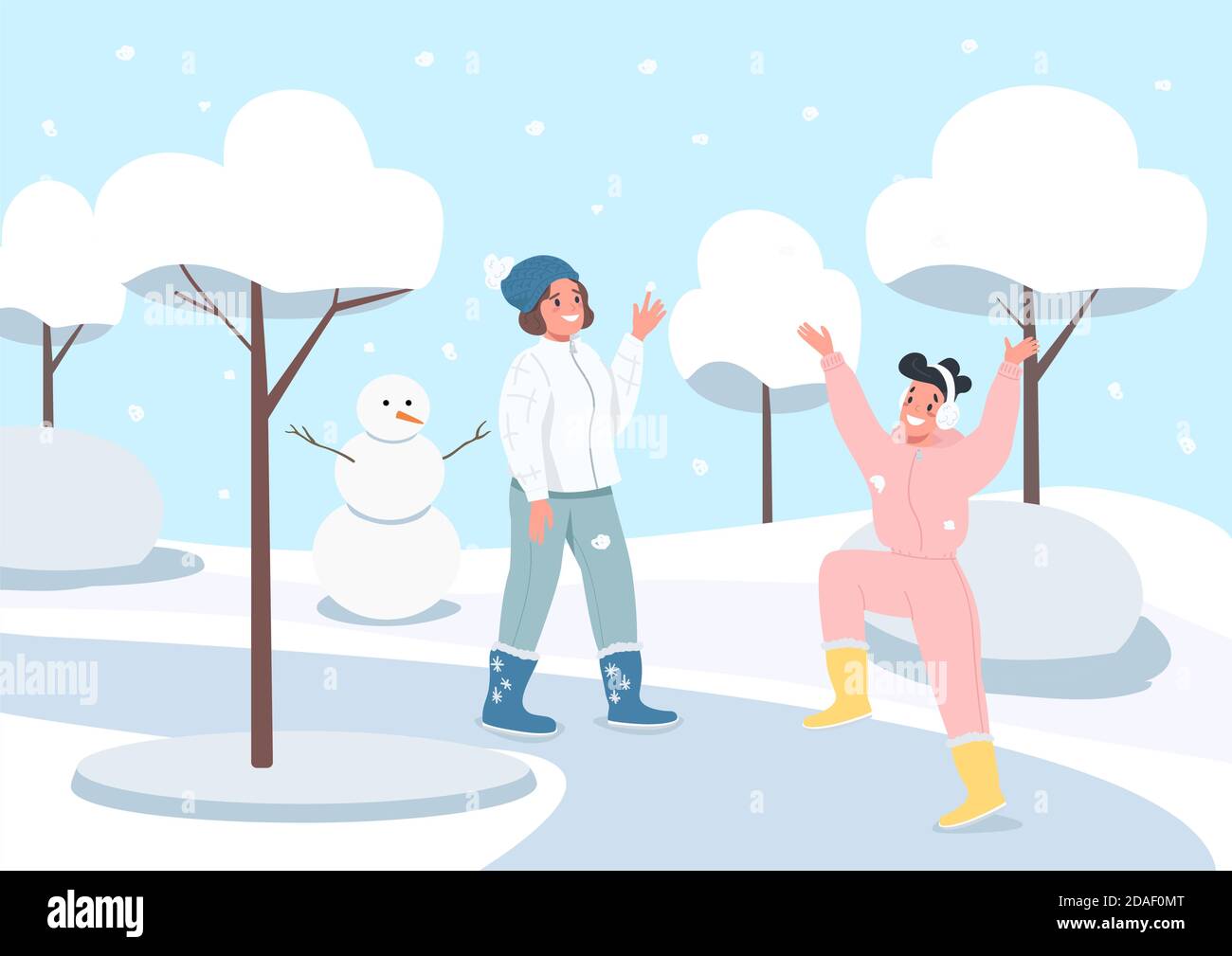 Winter activity flat color vector illustration Stock Vector Image & Art ...