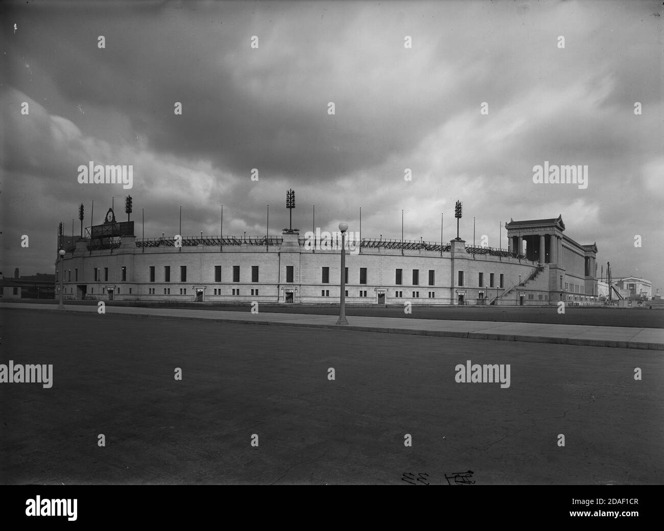 Elevation of Soldier Field or Grant Park Stadium, architect Holabird