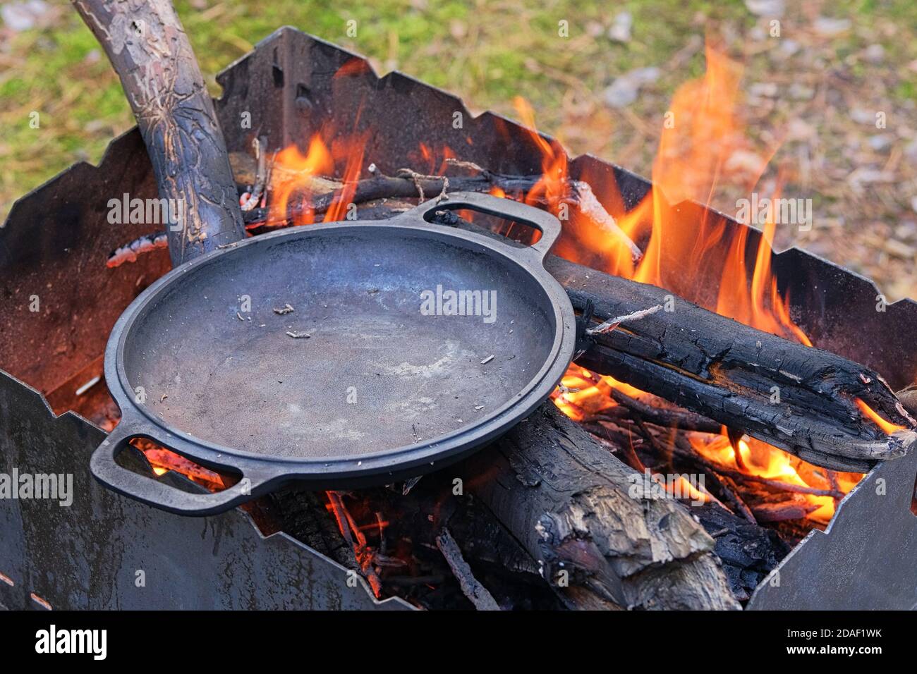 Open Fire Cooking Techniques with Iron Skillet~~ Breakfast 