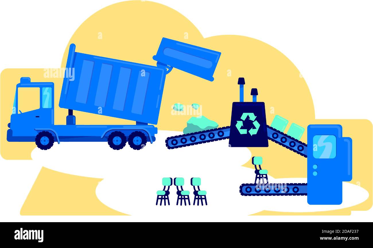 Waste management flat concept vector illustration Stock Vector