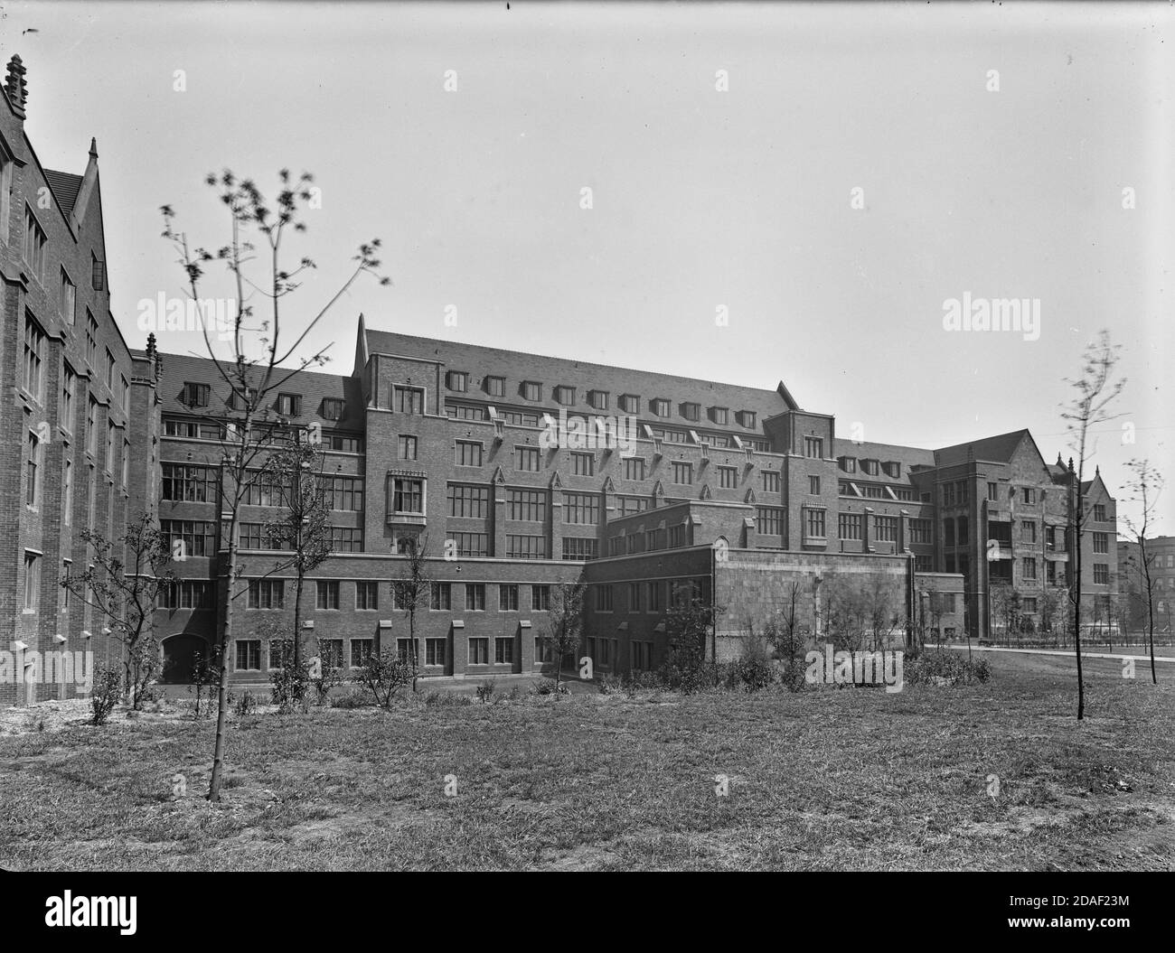 Rear elevation of University of Illinois College of Medicine, Chicago, Illinois, circa 1923-1936. Stock Photo