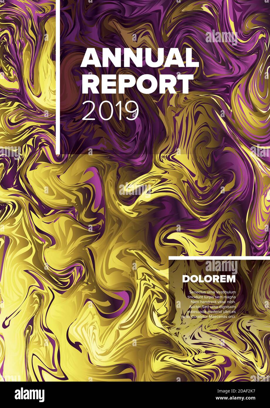 Vector abstract annual report cover template with sample text and ...