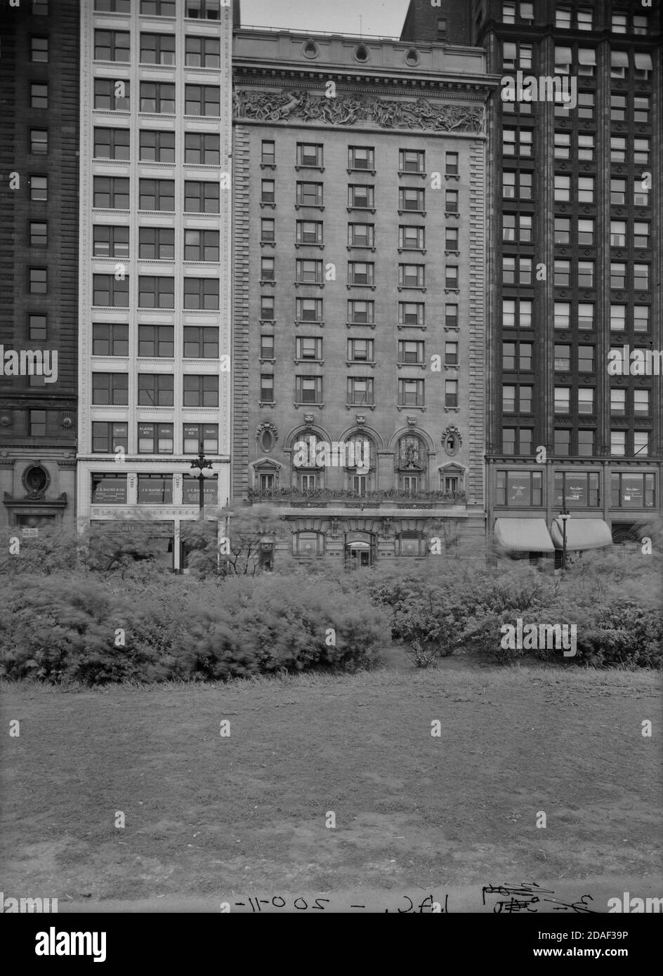 Main Entrance of the Illinois Athletic Club on 112 S. Michigan Avenue, architect Barnett Haynes and Barnett, in Chicago, Illinois, circa 1923-1936. Stock Photo