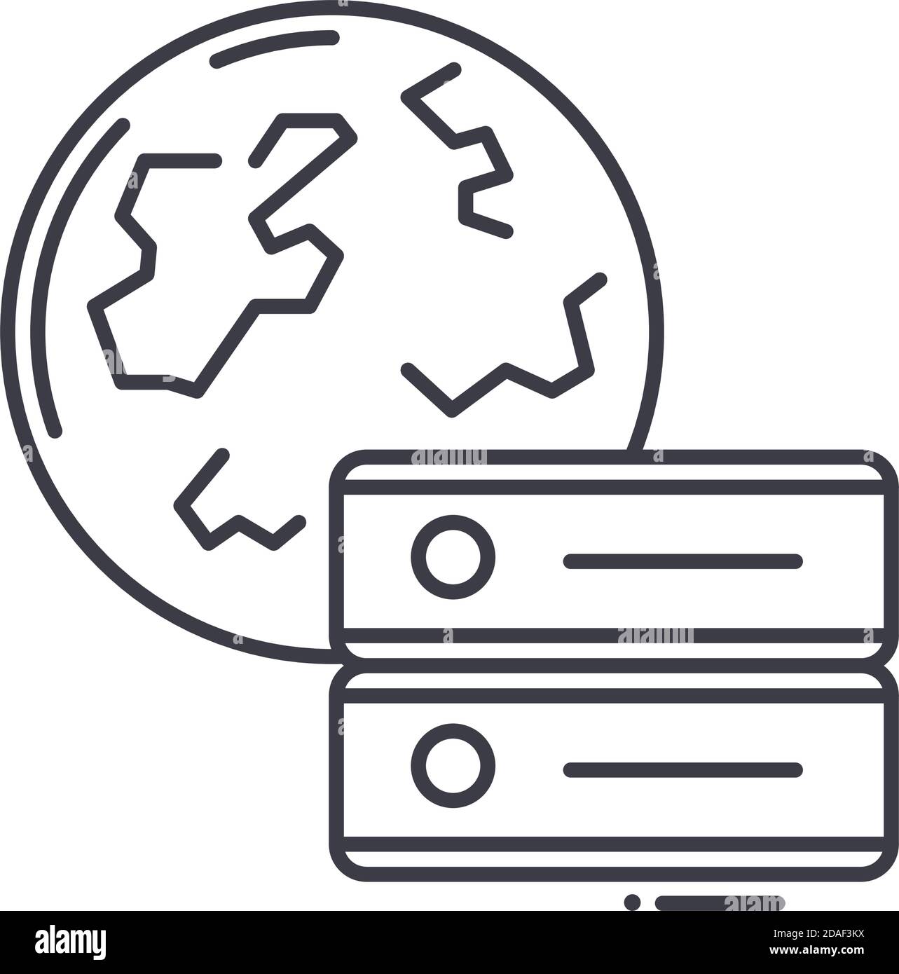 Big data image icon, linear isolated illustration, thin line vector ...