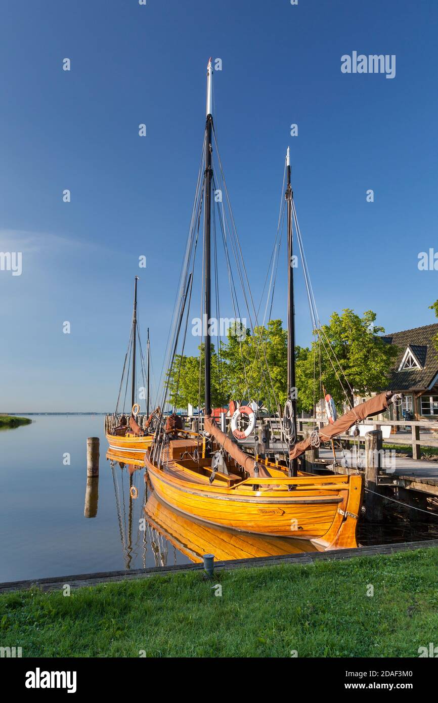 geography / travel, Germany, Mecklenburg-West Pomerania, Ahrenshoop, Fischland, sailboat in the harbou, Additional-Rights-Clearance-Info-Not-Available Stock Photo