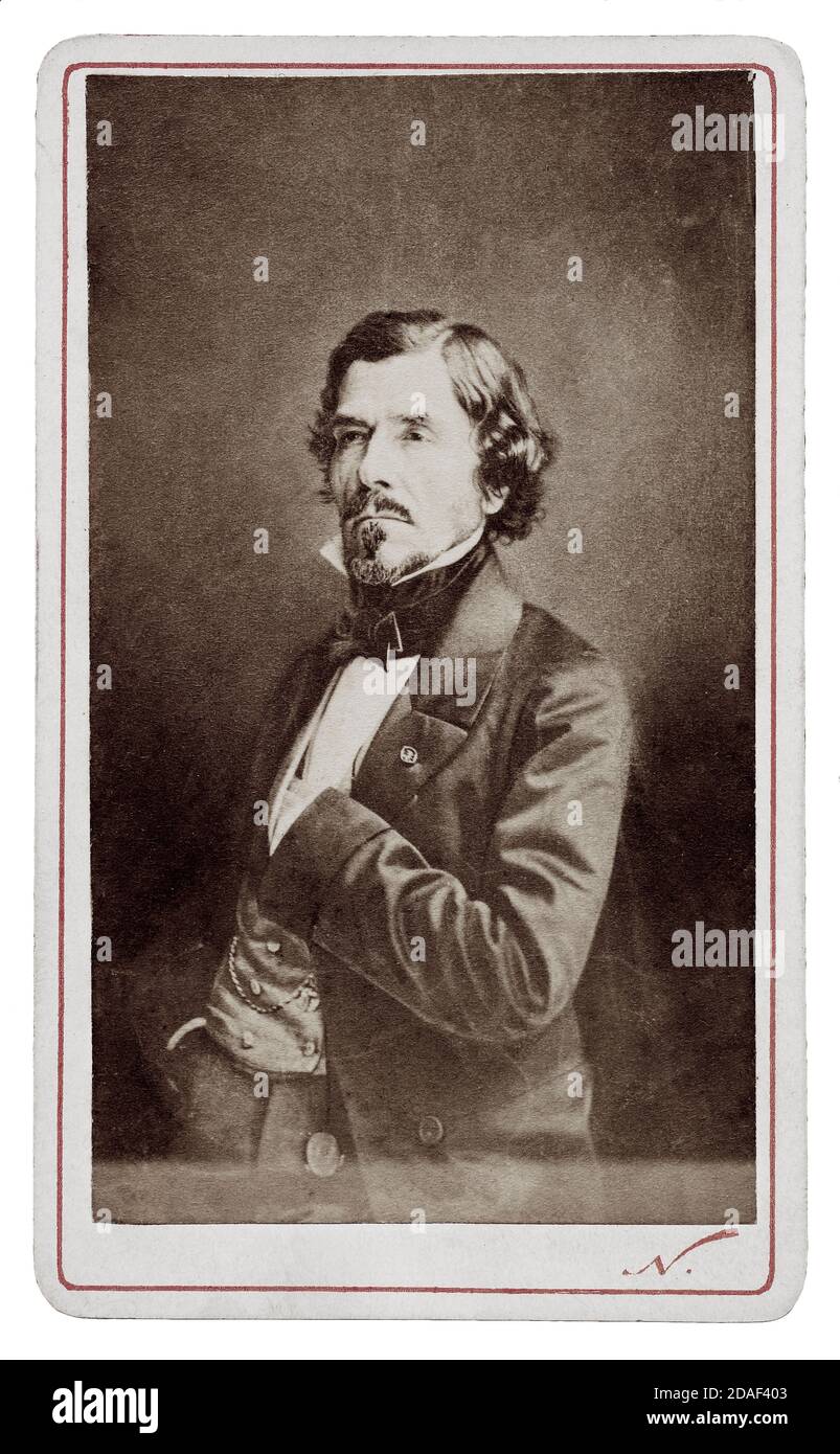 Eugène Delacroix (1798-1863), Carte-de-Visite, portrait photograph by Félix Nadar, 1858 Stock Photo