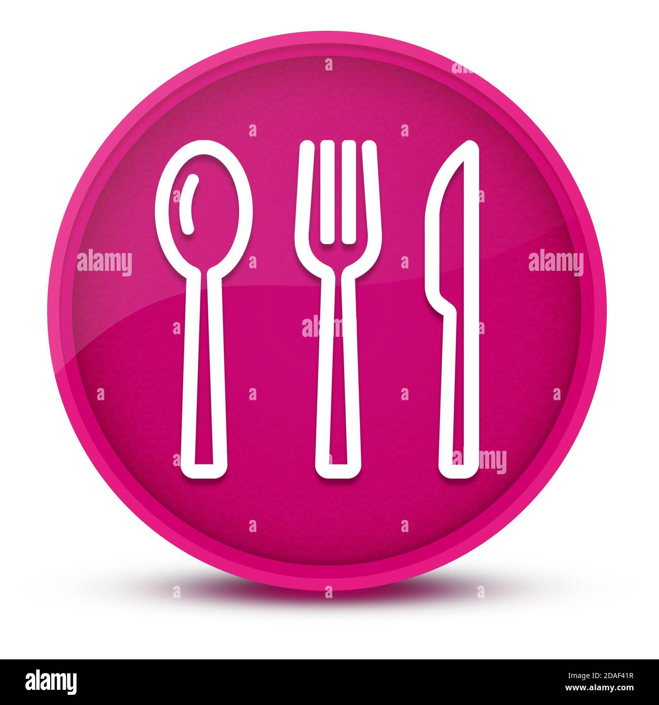 Cutlery luxurious glossy pink round button abstract illustration Stock Photo