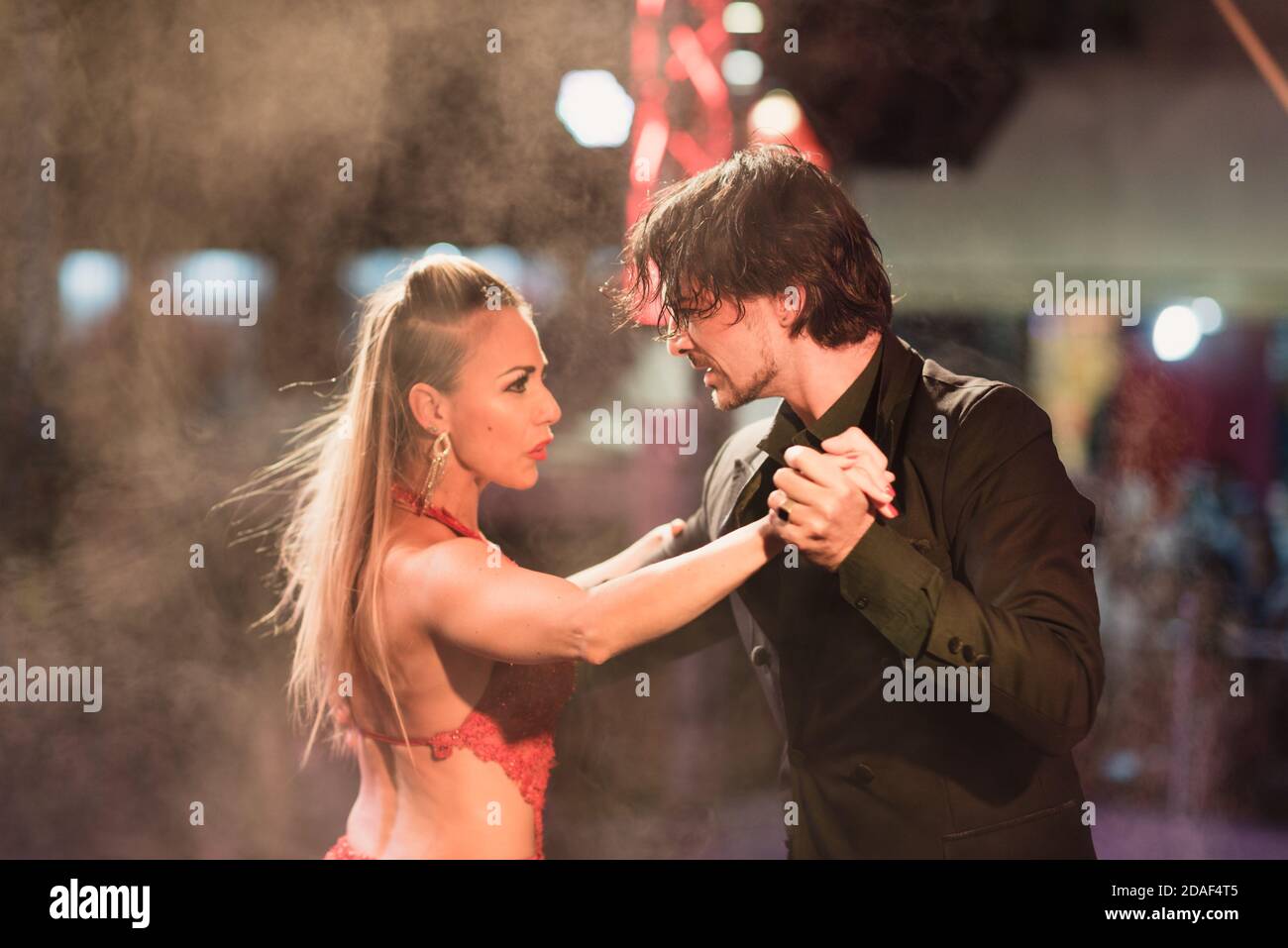 Capital Federal, Buenos Aires  Argentina; Jan 25, 2020: Couples dancing  tango. Chinese New Year, Year of the Rat, in Chinatown Stock Photo - Alamy
