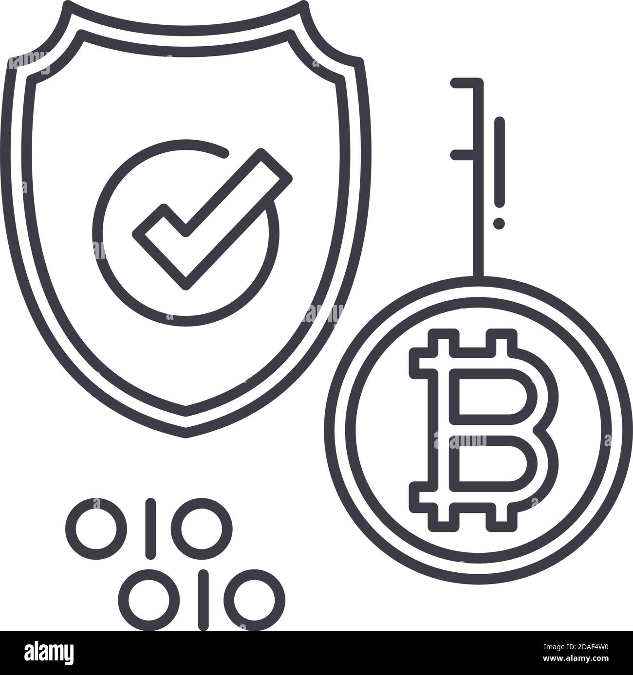 Bitcoin encryption icon, linear isolated illustration, thin line vector ...