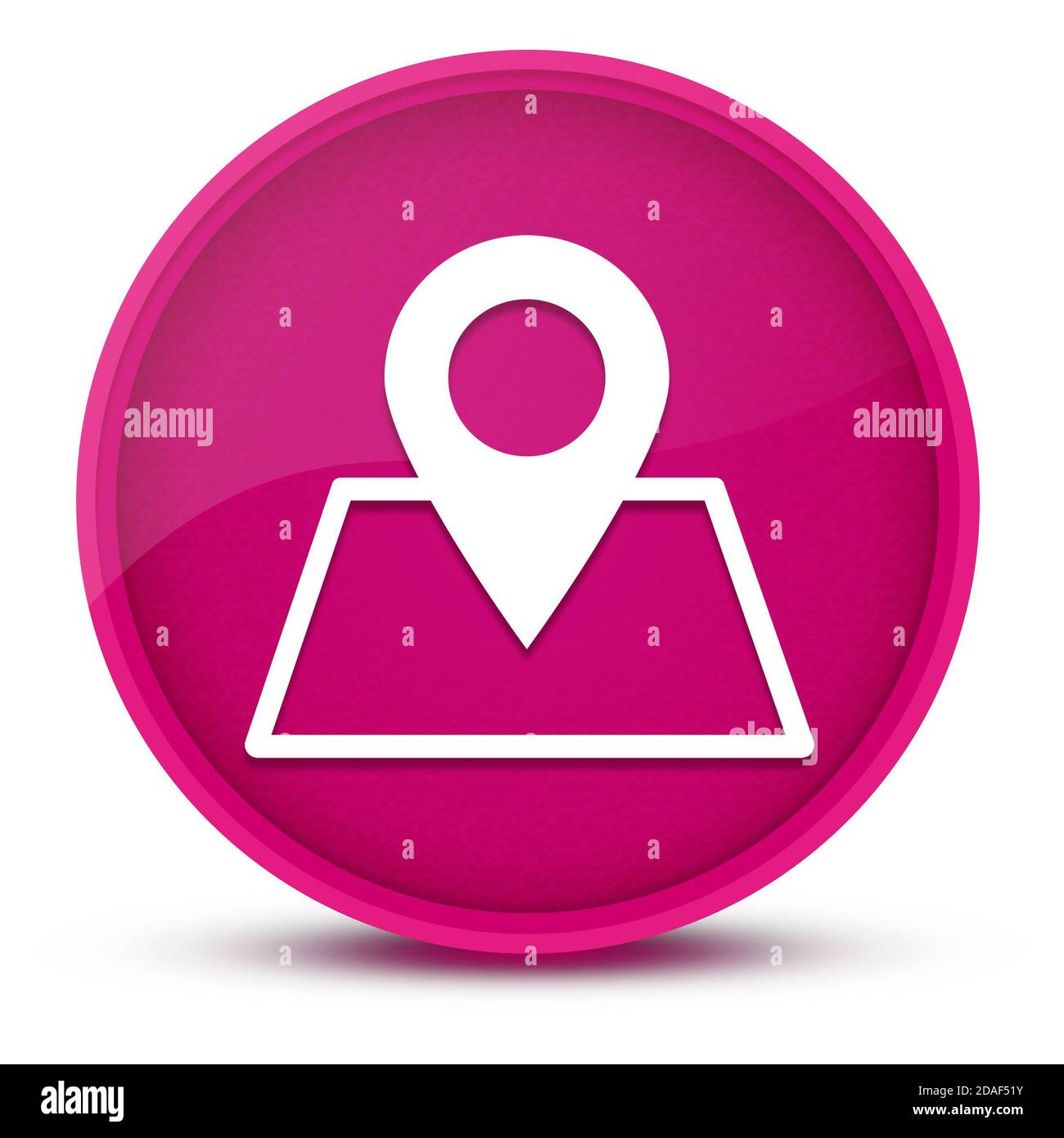 Map point luxurious glossy pink round button abstract illustration Stock Photo