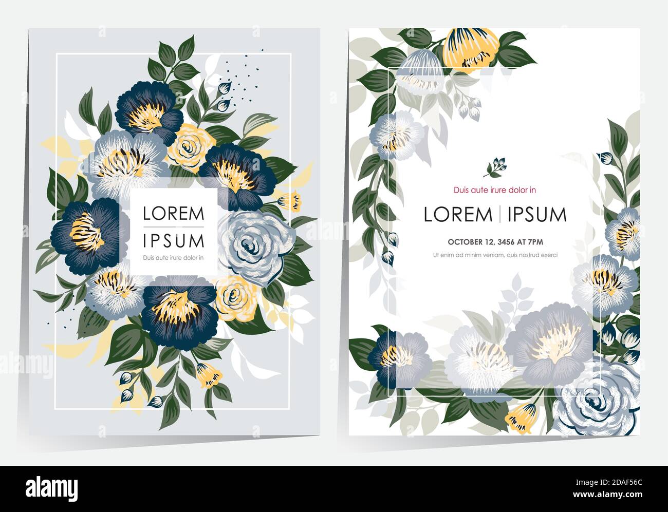 Vector illustration of a floral frame set in spring. Design for Wedding ...