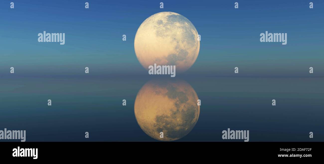clear full moon 3d illustration render Stock Photo - Alamy