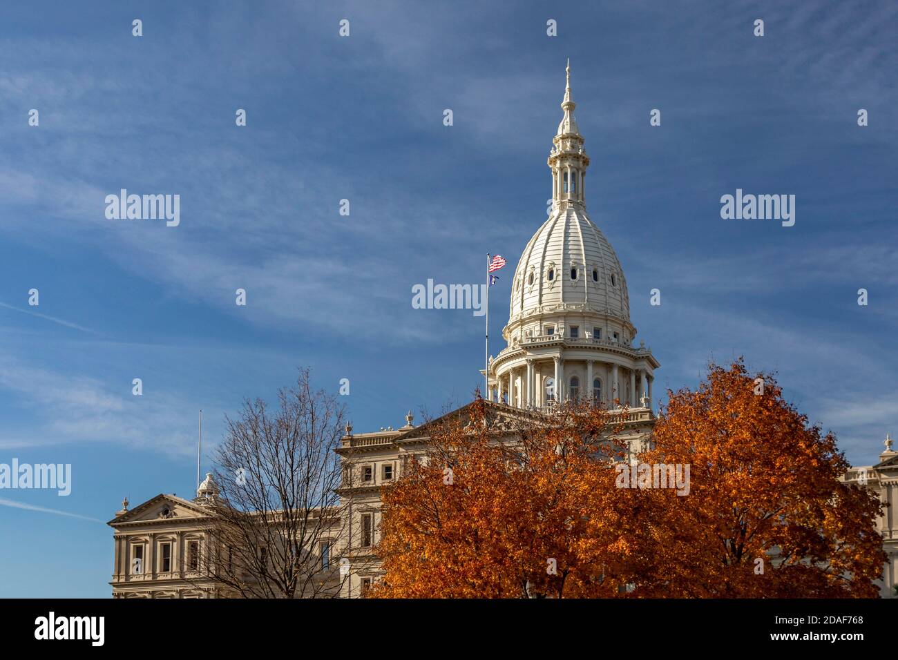 Lansing, Michigan - The Michigan State Capitol building. Stock Photo