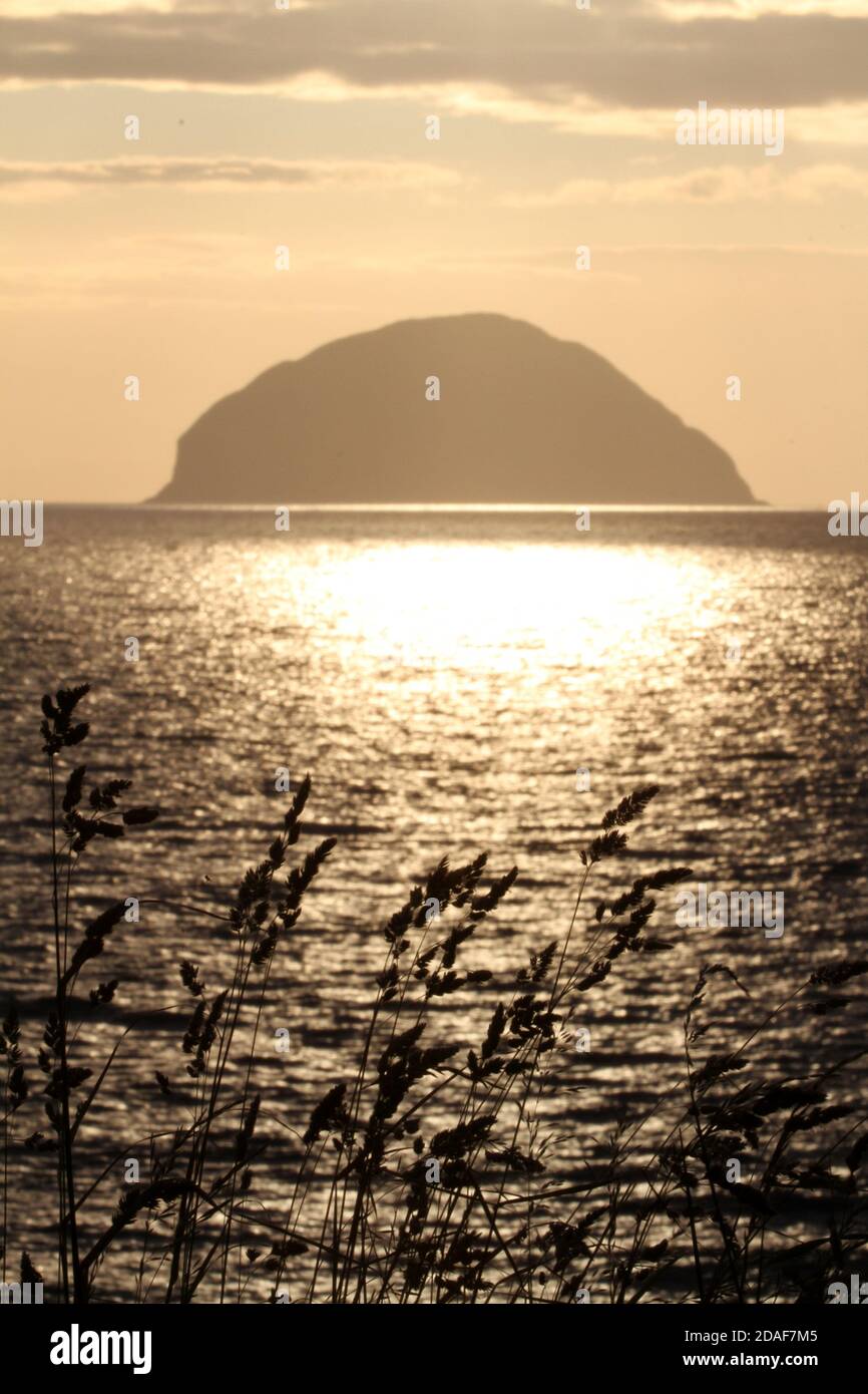 Ailsa Craig , Lendalfoot, Ayrshire, Scotland, UK . View across to Ailsa