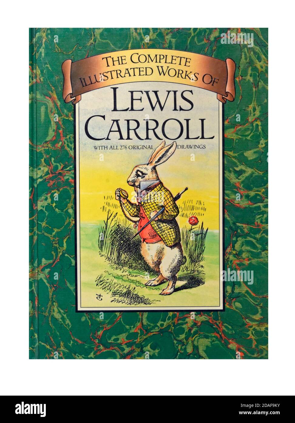 Book cover. 'The Complete Illustrated Works of Lewis Carroll', with all 276 original drawings. Stock Photo