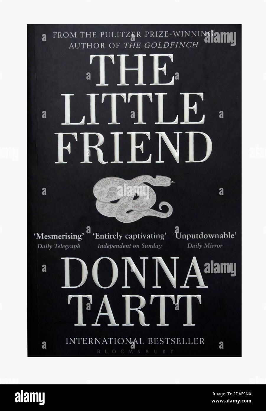 Paperback book cover. 'The Little Friend' by Donna Tartt. International Bestseller. Stock Photo