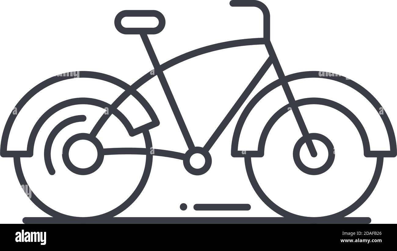 Bicycle concept icon, linear isolated illustration, thin line vector ...