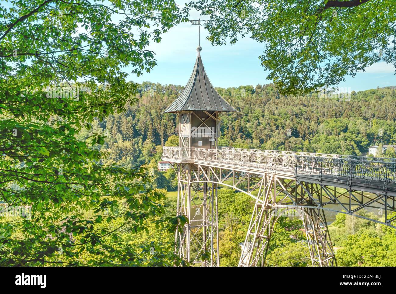 Art Nouveau Elevator in Bad Schandau, Saxony, Germany Stock Photo