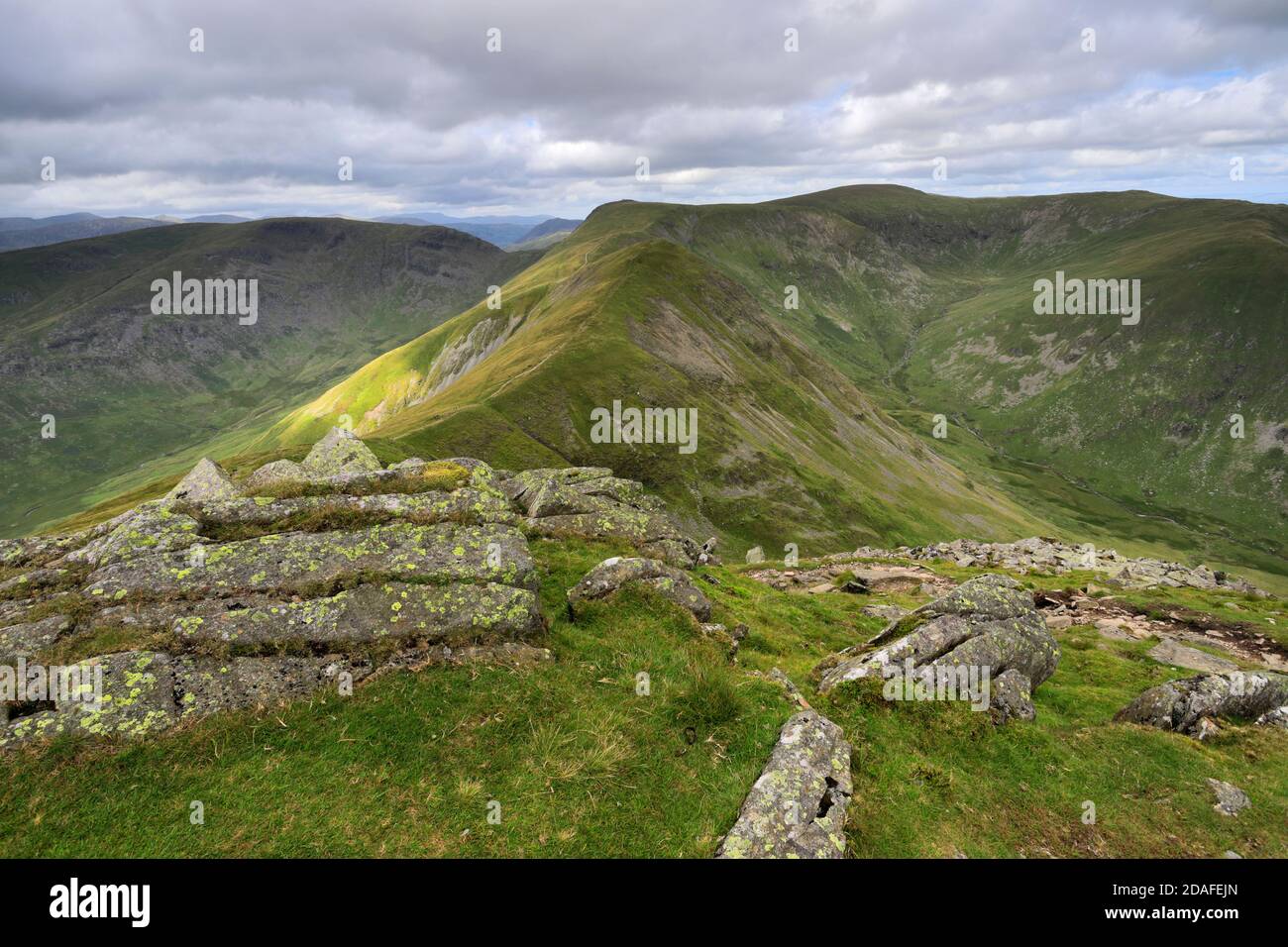 View of the Fells surrounding the Kentmere Common, Kirkstone pass, Lake District National Park, Cumbria, England, UK Stock Photo