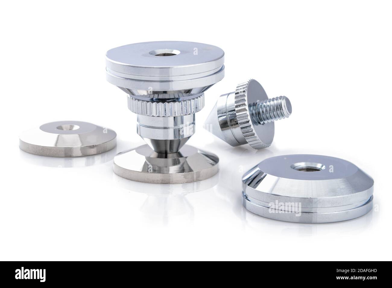 Audio stainless steel cone spike, assembled and disassembled