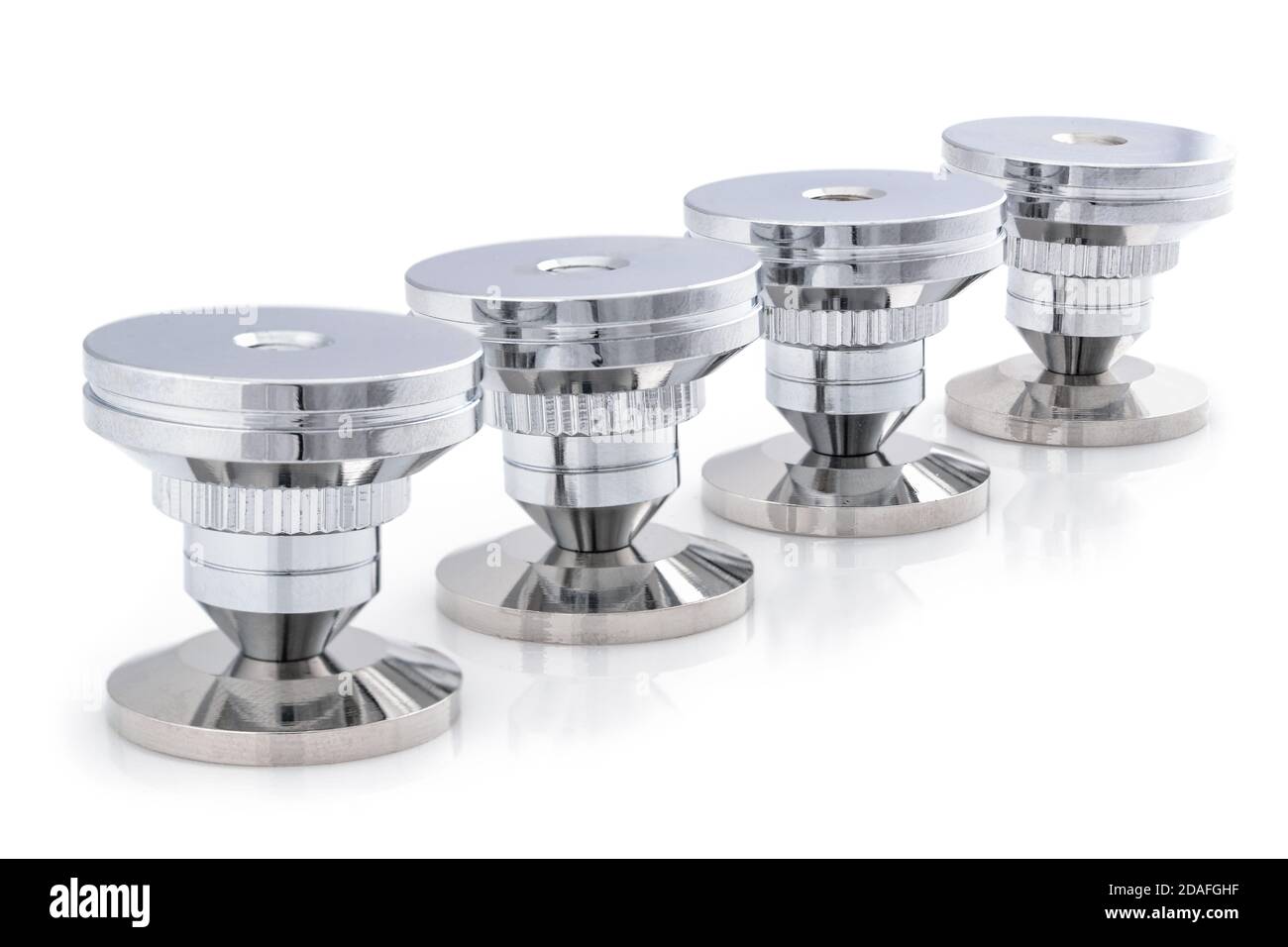 Audio stainless steel cone spike. Set of four adjustable shockproof