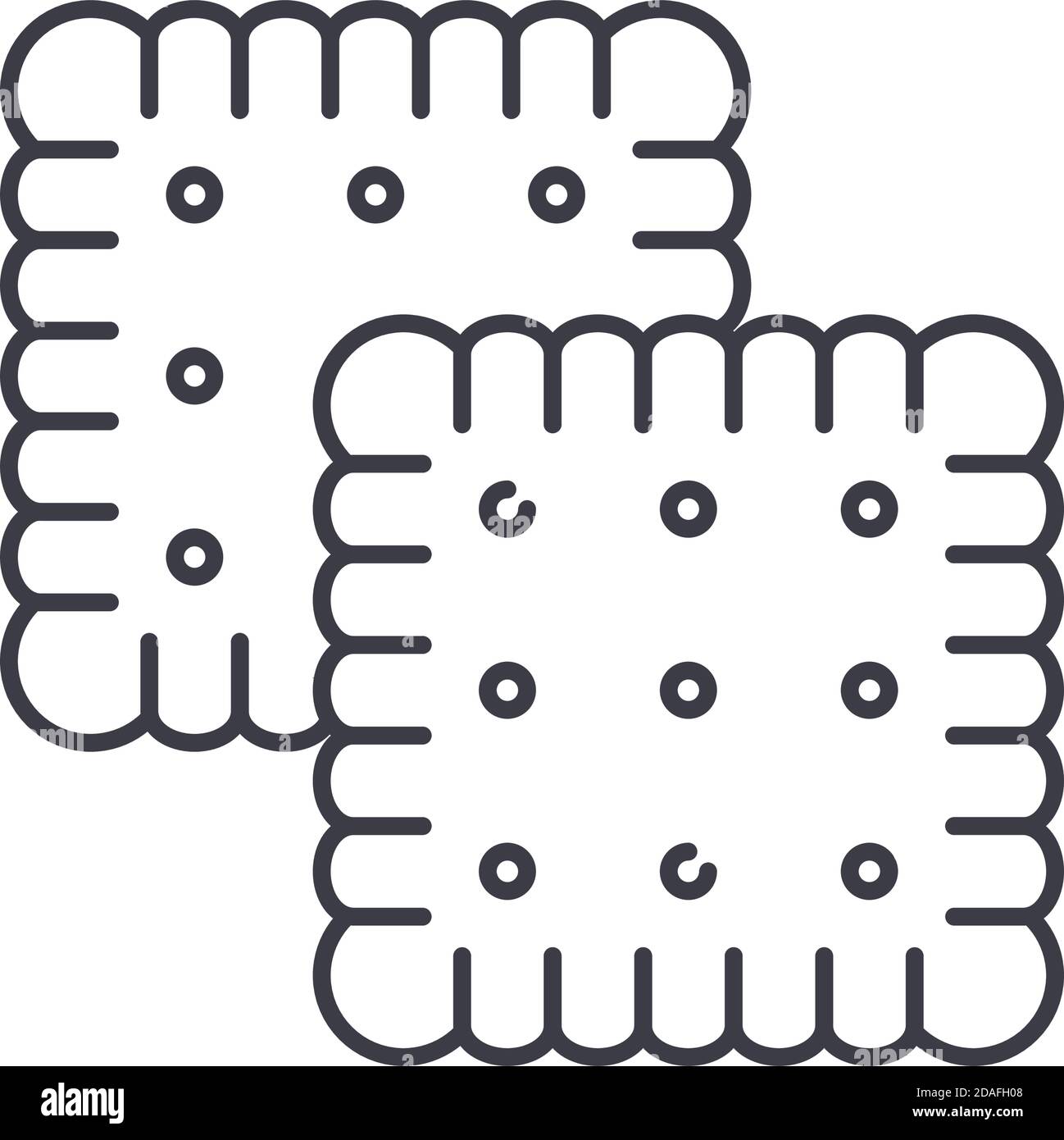 Biscuit concept icon, linear isolated illustration, thin line vector ...