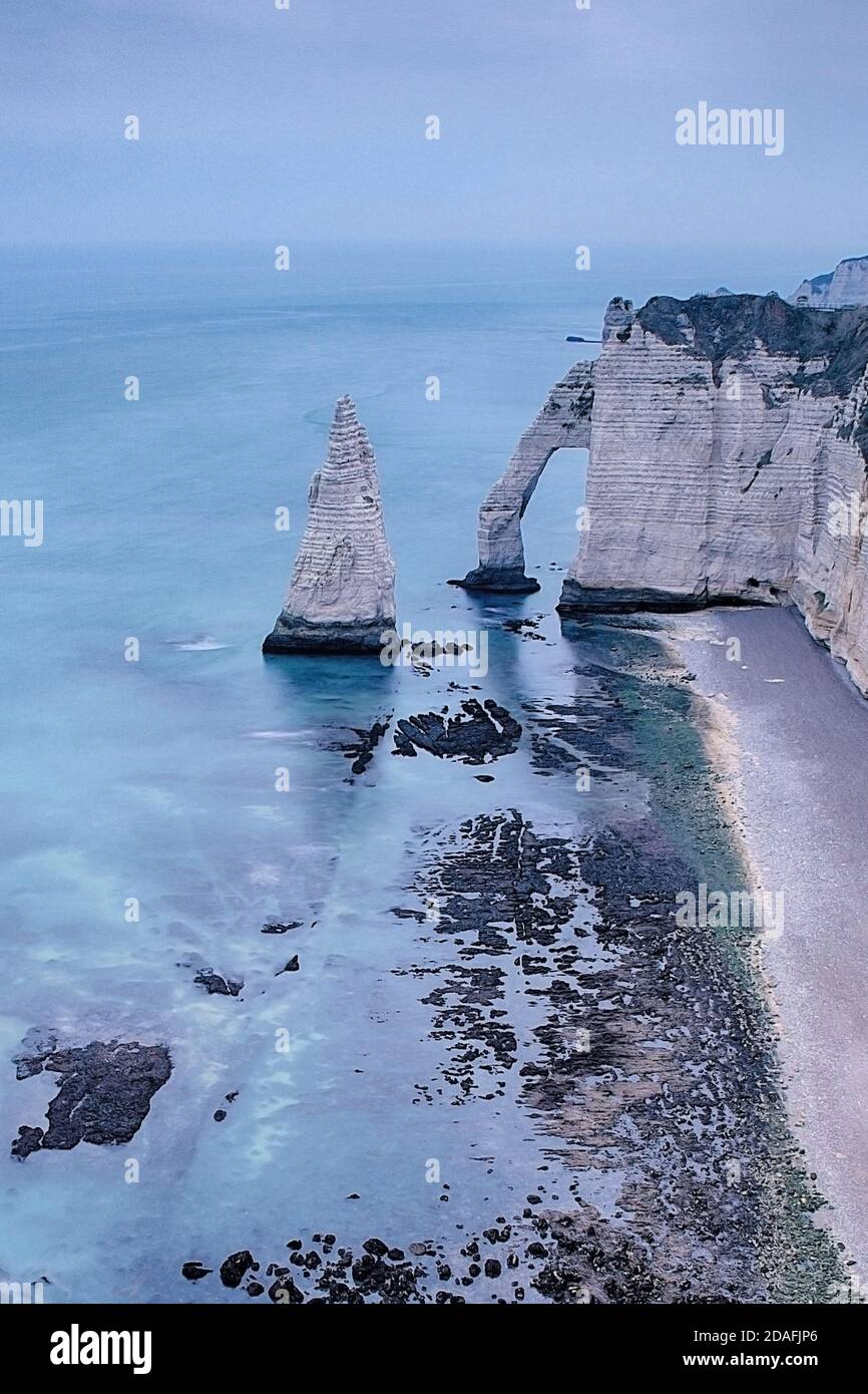 view of the cliff of etretat, normandy-france Stock Photo - Alamy