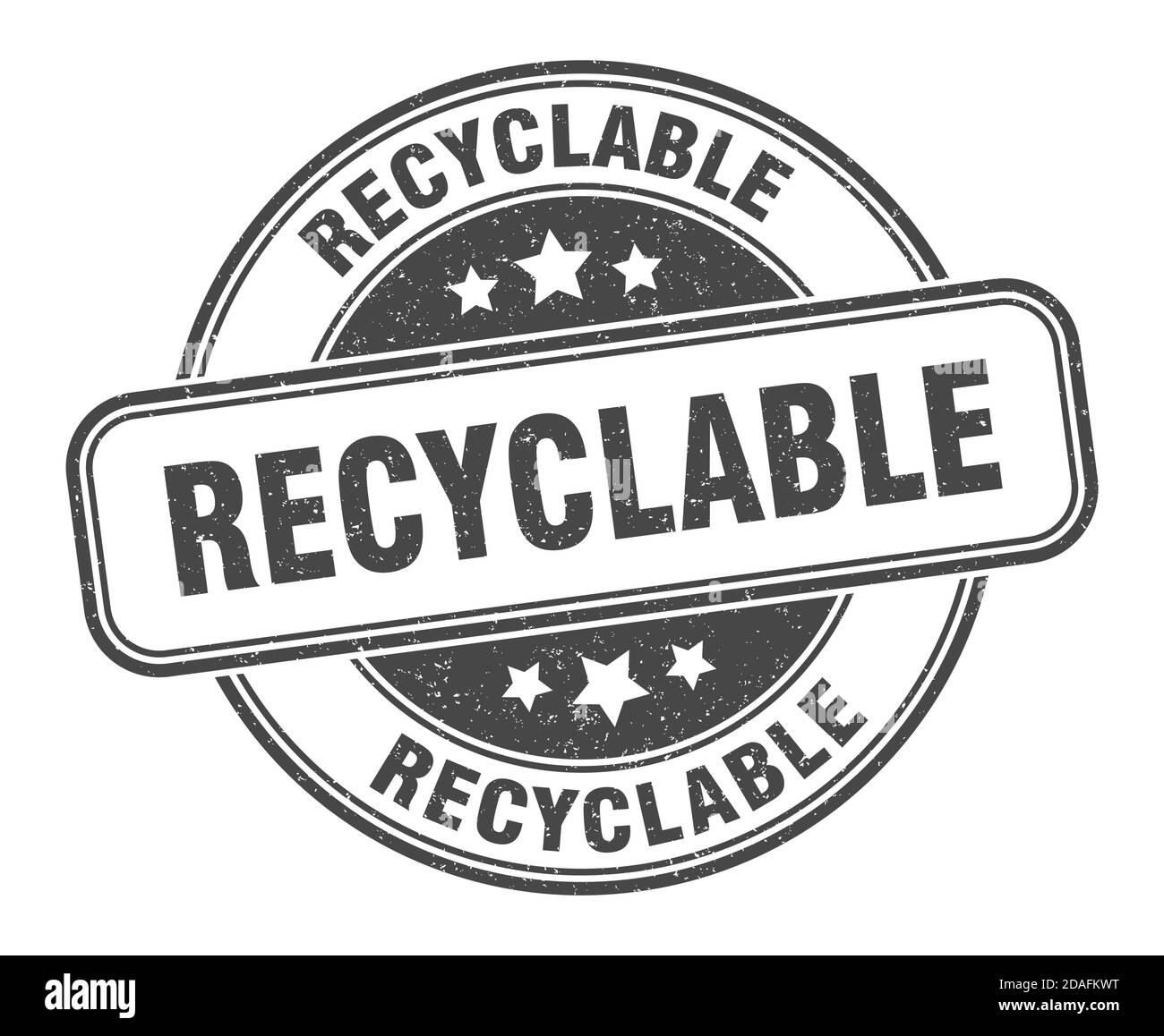 recyclable stamp. recyclable sign. round grunge label Stock Vector ...