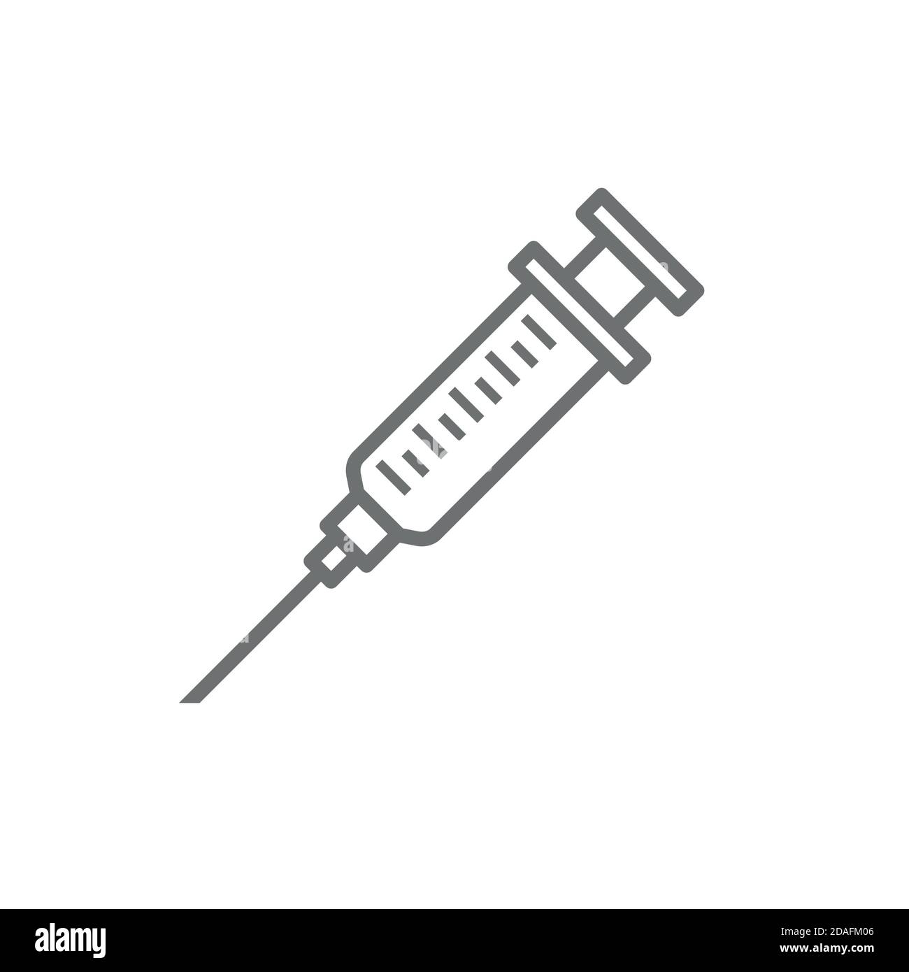 Syringe line icon isolated on white background Stock Vector