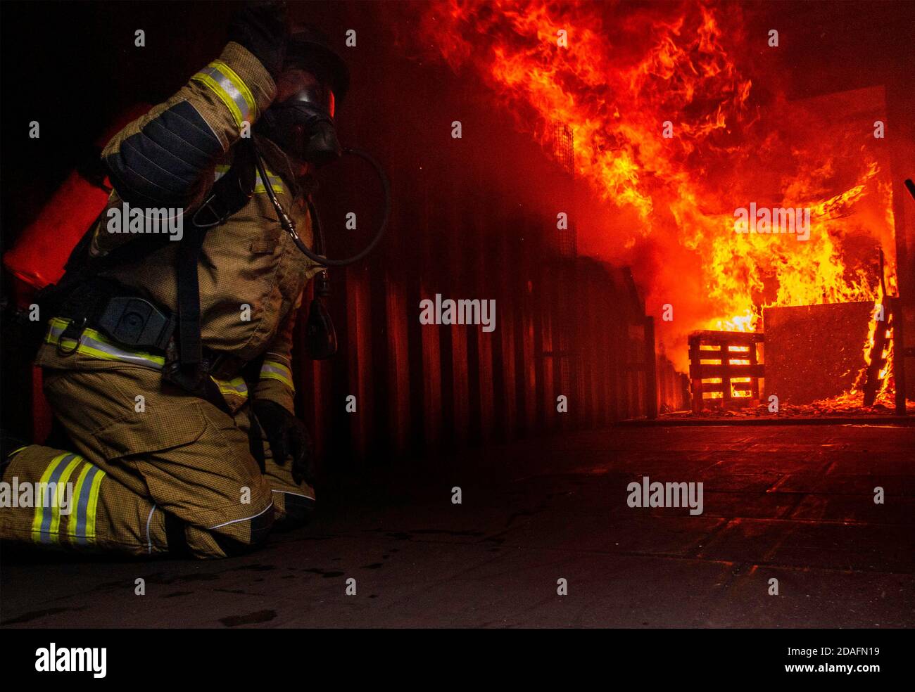 Facing  Fire danger Stock Photo