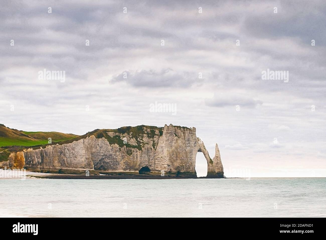 view of the cliff of etretat II, normandy-france Stock Photo - Alamy