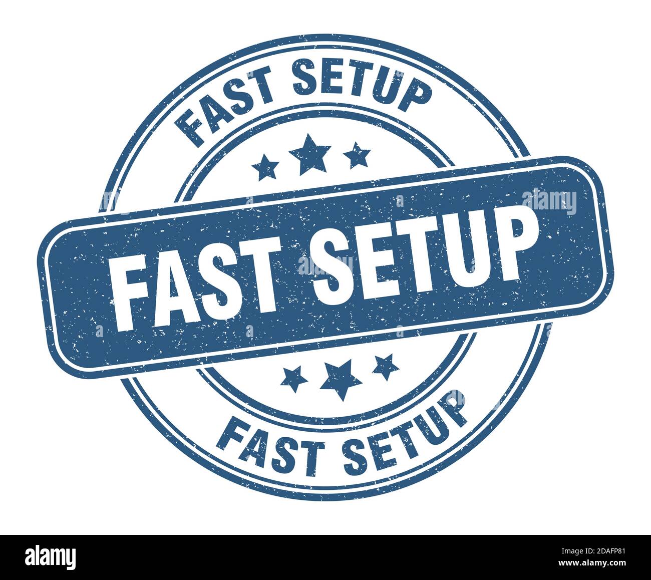 fast setup stamp. fast setup sign. round grunge label Stock Vector