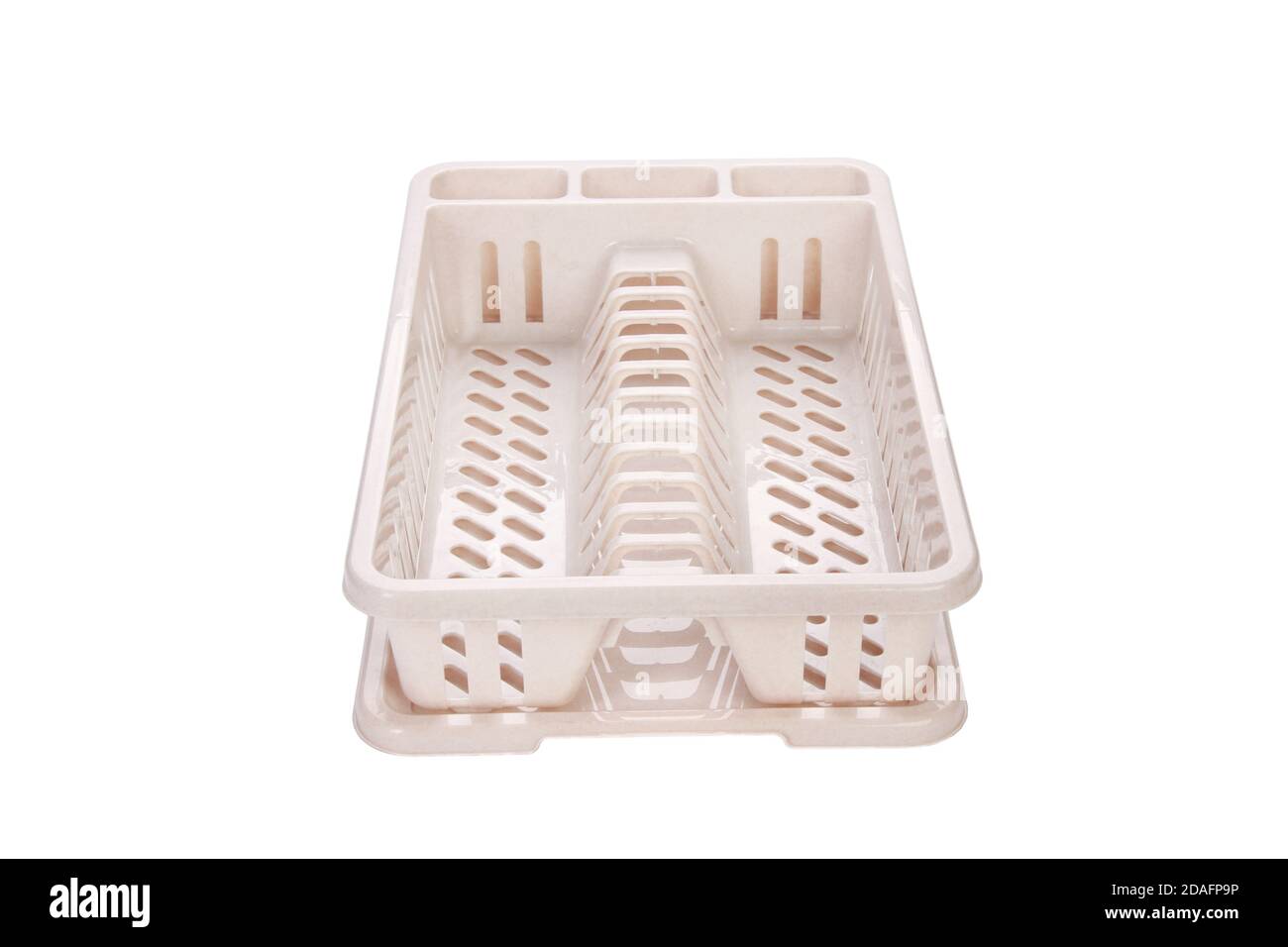 Dish drying plastic rack isolated on a white background Stock Photo
