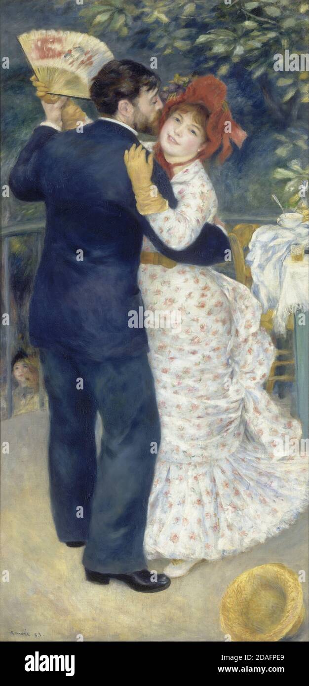 Title: A Dance in the Country Creator: Pierre Auguste Renoir Date:  1883 Medium: oil on canvas Dimension: 180 x 90 cm Location: Musee d'Orsay, Paris Stock Photo