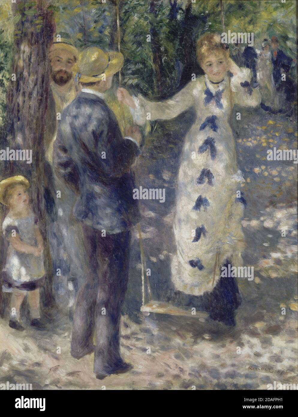 Title: The Swing Creator: Pierre Auguste Renoir Date:  1876 Medium: oil on canvas Dimension: 92 x 73 cm Location: Musee d'Orsay, Paris Stock Photo