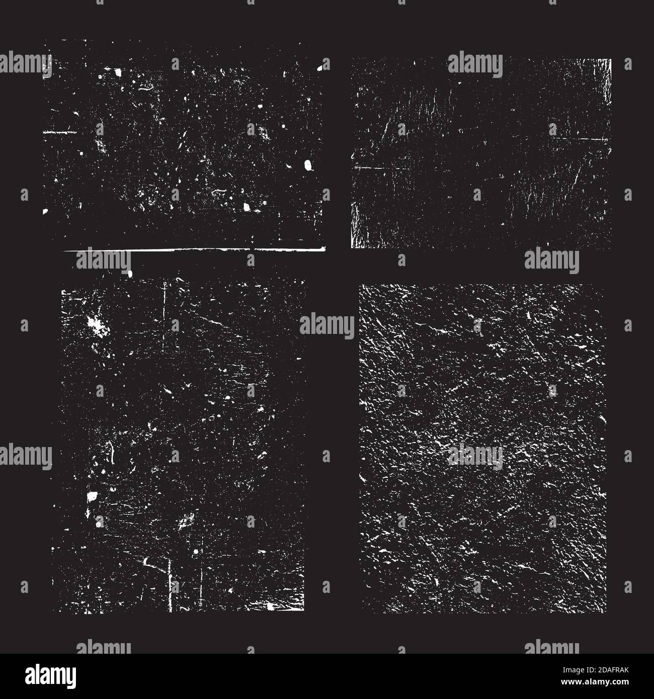 Grainy abstract texture set on a black Stock Vector