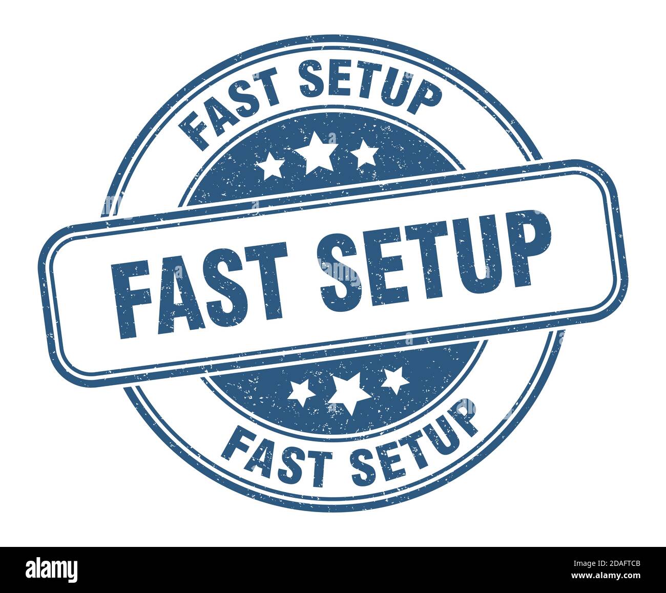 fast setup stamp. fast setup sign. round grunge label Stock Vector