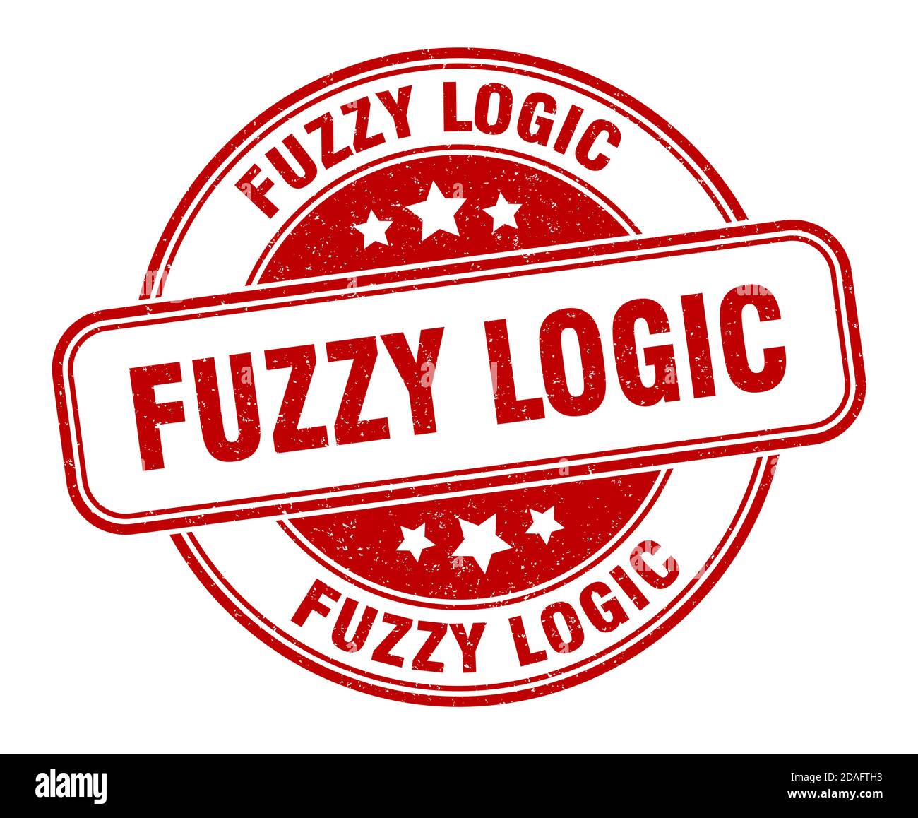 fuzzy logic stamp. fuzzy logic sign. round grunge label Stock Vector