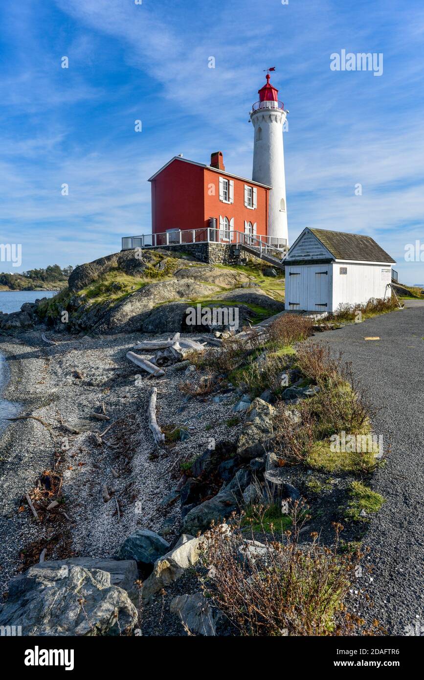Fisgard Lighthouse, Fort Rodd Hill National Historic Site, Colwood, British Columbia, Canada Stock Photo
