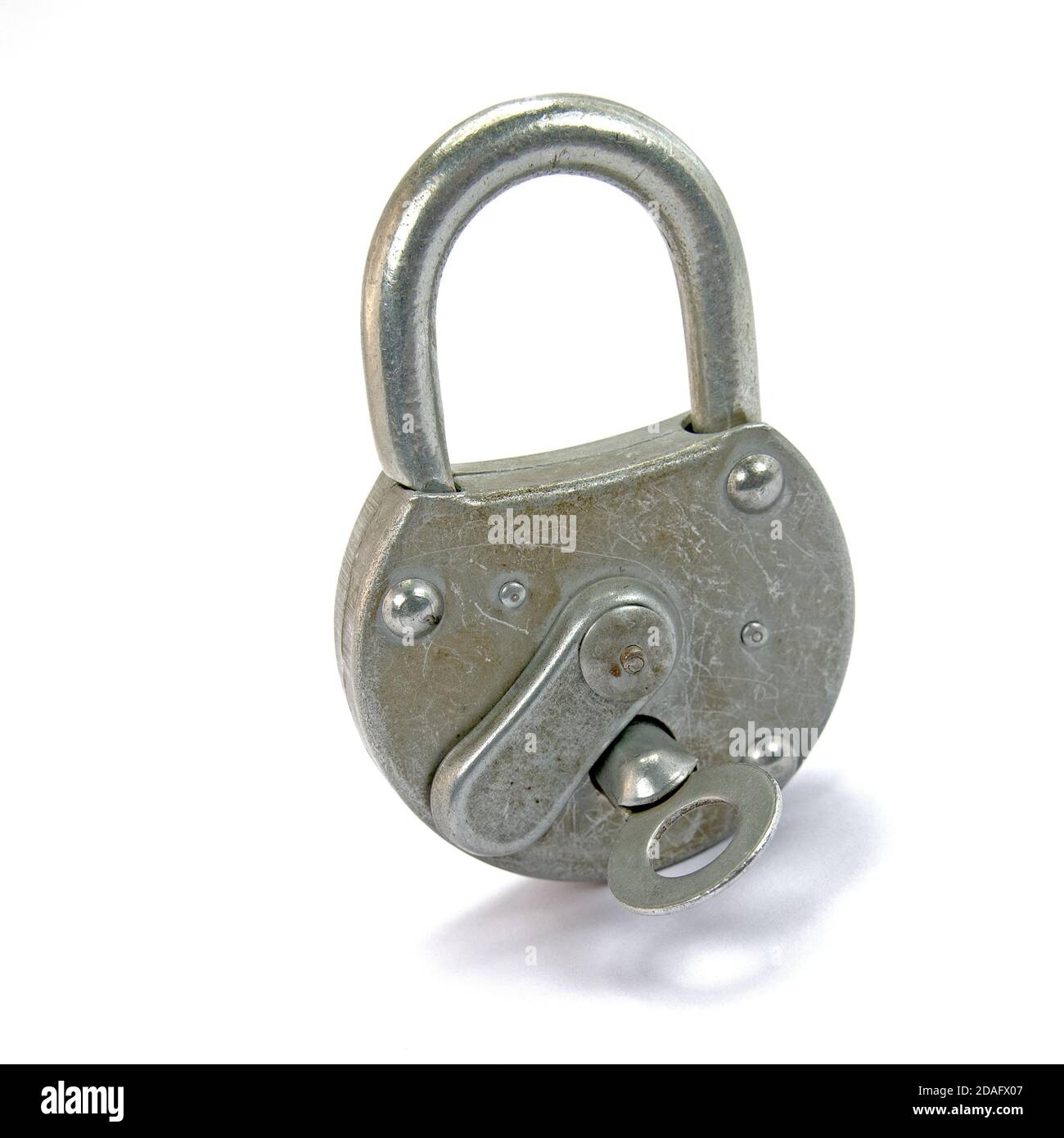 Padlock isolated against a white background Stock Photo