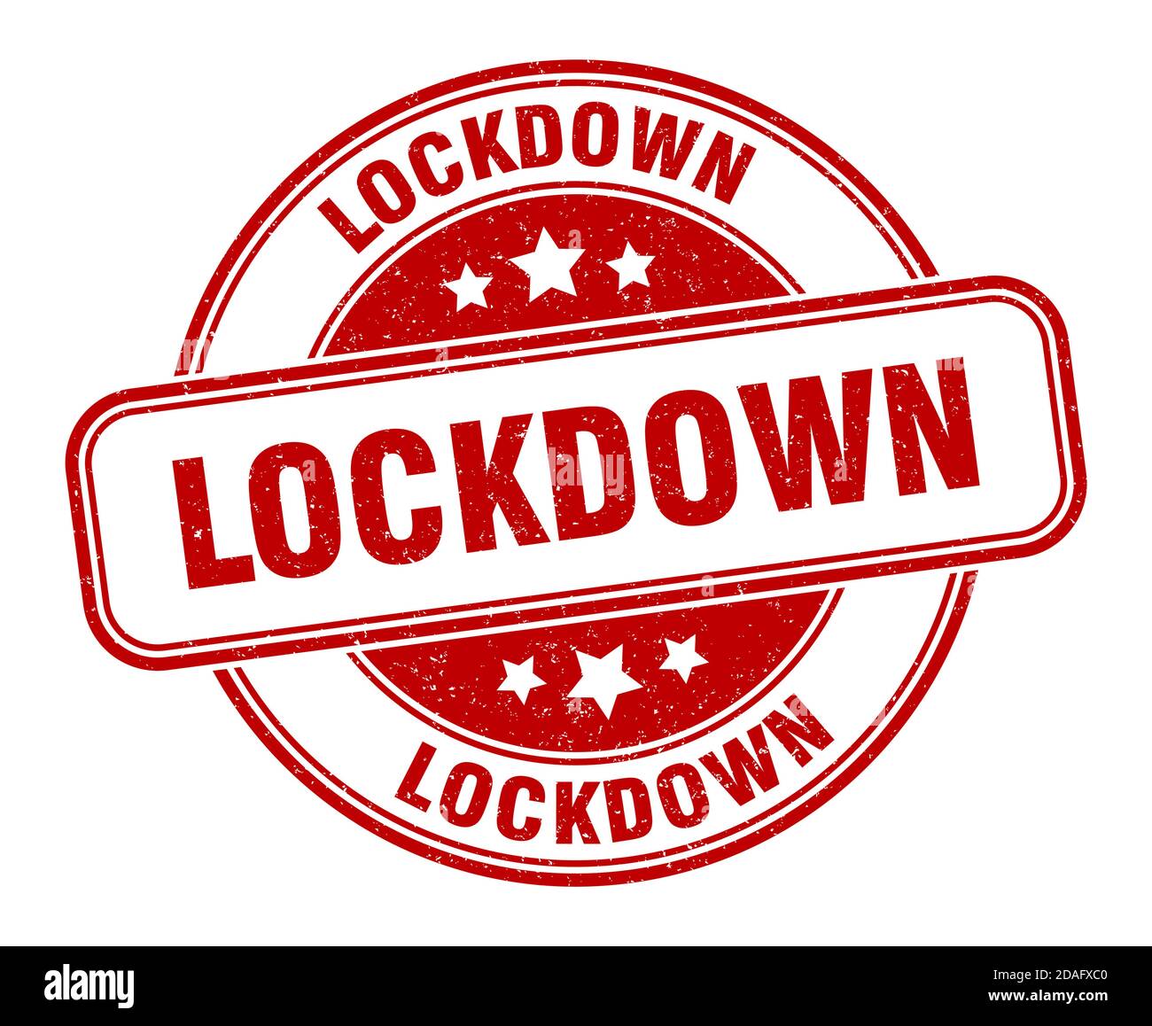 Lockdown stamp sign round hi-res stock photography and images - Alamy