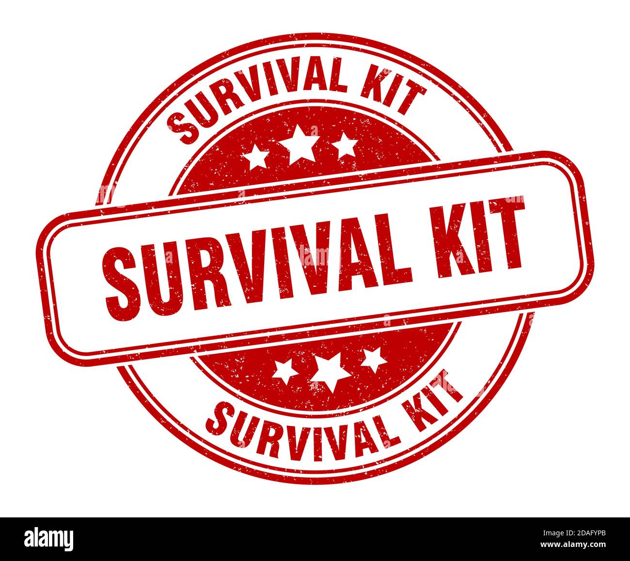 survival kit stamp. survival kit sign. round grunge label Stock Vector