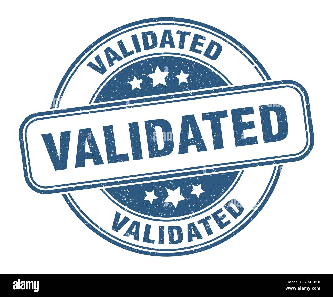 validated stamp. validated sign. round grunge label Stock Vector